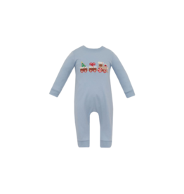 Claire & Charlie Claire & Charlie Gingerbread Train Long Romper