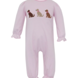Claire & Charlie Claire & Charlie Labrador Pink Stripe Long Romper