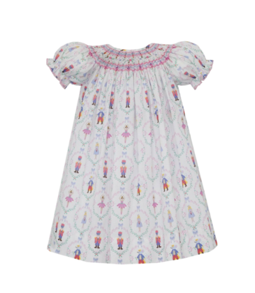 Claire & Charlie Claire & Charlie Nutcracker Print Bishop Dress
