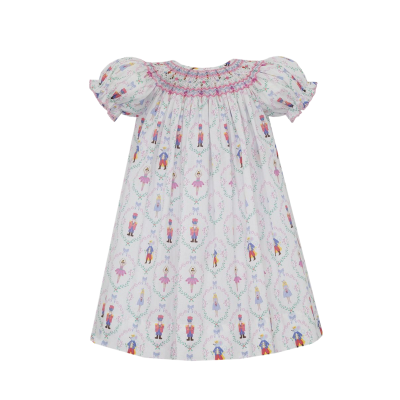 Claire & Charlie Claire & Charlie Nutcracker Print Bishop Dress