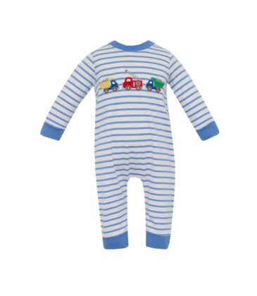 Claire & Charlie Claire & Charlie Rescue & Roadwork Trucks Long Romper