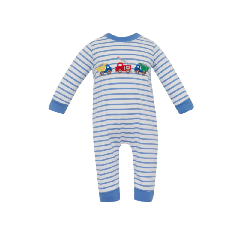 Claire & Charlie Claire & Charlie Rescue & Roadwork Trucks Long Romper