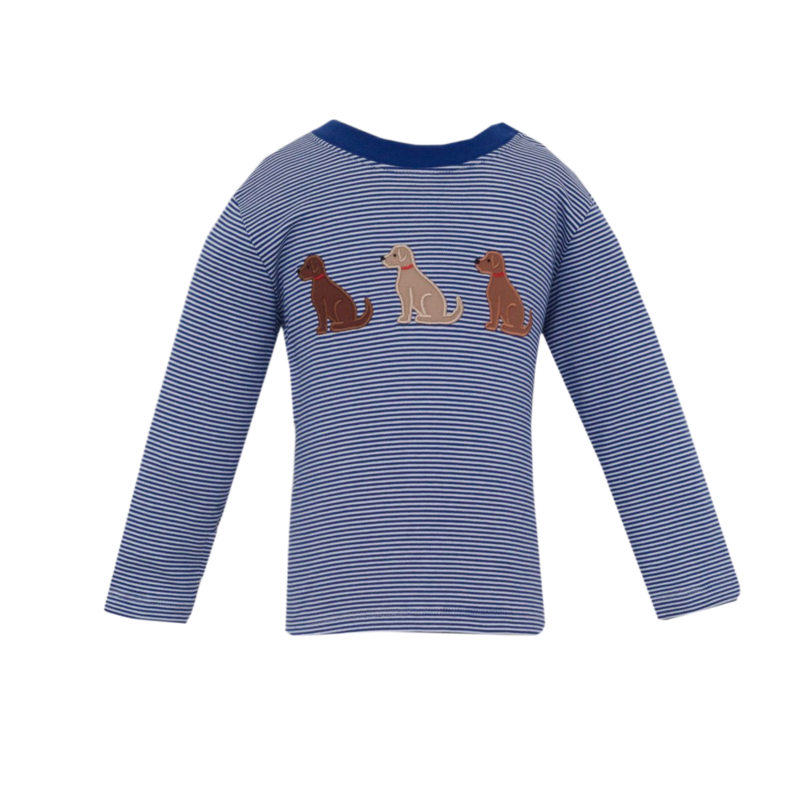 Claire & Charlie Claire & Charlie Labrador Navy Stripe T-Shirt