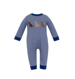 Claire & Charlie Claire & Charlie Labrador Navy Stripe Long Romper