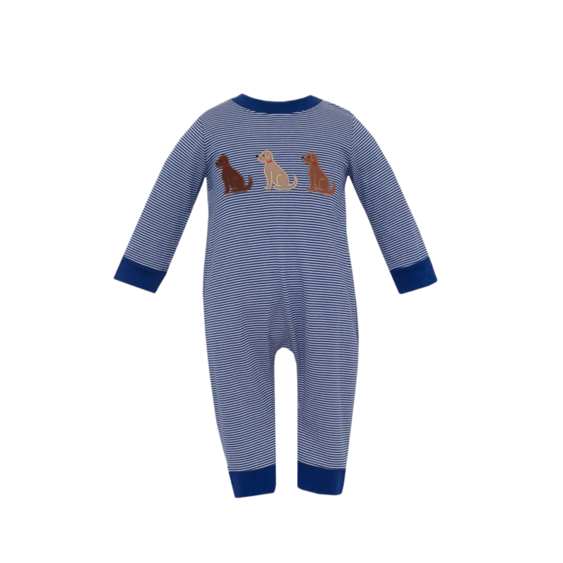 Claire & Charlie Claire & Charlie Labrador Navy Stripe Long Romper
