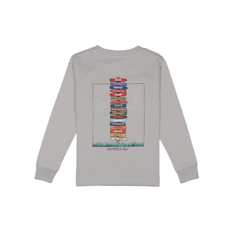 Properly Tied Properly Tied Ice Grey LS Tee - Atlantic Showdown