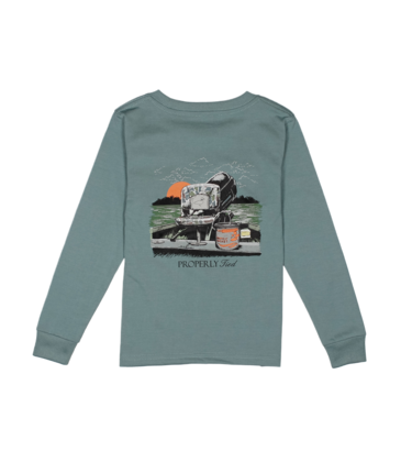 Properly Tied Properly Tied Steel Blue LS Tee - Gone Fishin'