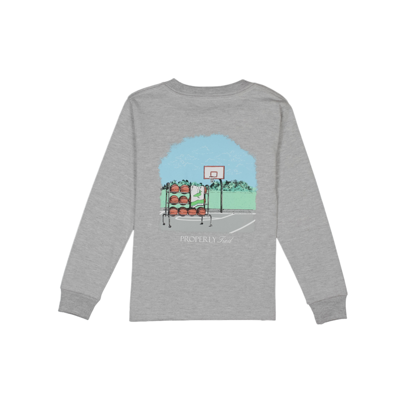 Properly Tied Properly Tied Light Heather Grey LS Tee - Basketball