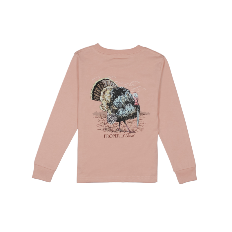 Properly Tied Properly Tied Peach LS Tee - Gobbler