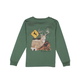 Properly Tied Properly Tied Fern Green LS Tee - Deer Crossing