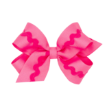 Wee Ones Wee Ones Medium Hot Pink Ric-Rac Trim Bow
