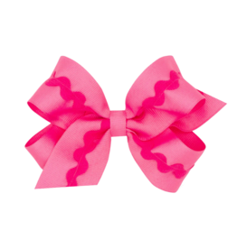 Wee Ones Wee Ones Medium Hot Pink Ric-Rac Trim Bow