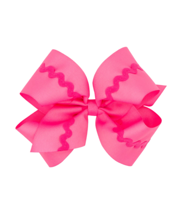 Wee Ones Wee Ones King Hot Pink Ric-Rac Trim Bow