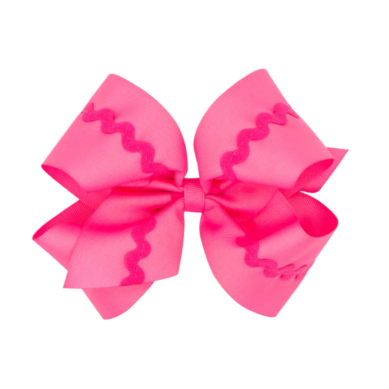 Wee Ones Wee Ones King Hot Pink Ric-Rac Trim Bow