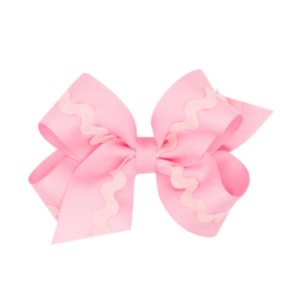 Wee Ones Wee Ones Bows Medium Pearl w/ Pearl Ric-Rac Trim Bow