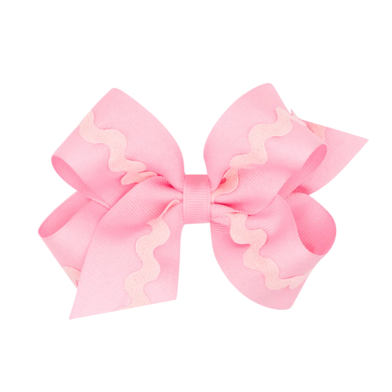 Wee Ones Wee Ones Bows Medium Pearl w/ Pearl Ric-Rac Trim Bow