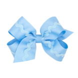 Wee Ones Wee Ones Medium Blue Ric-Rac Trim Bow