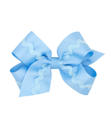 Wee Ones Wee Ones Medium Blue Ric-Rac Trim Bow