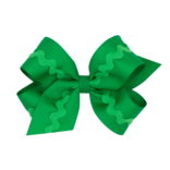 Wee Ones Wee Ones Medium Green Ric-Rac Trim Bow