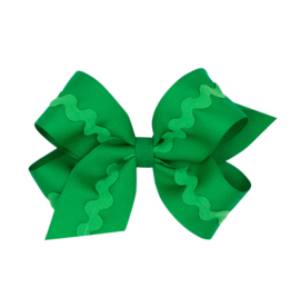 Wee Ones Wee Ones Medium Green Ric-Rac Trim Bow