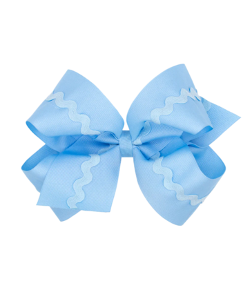 Wee Ones Wee Ones King Blue Ric-Ric Trim Bow