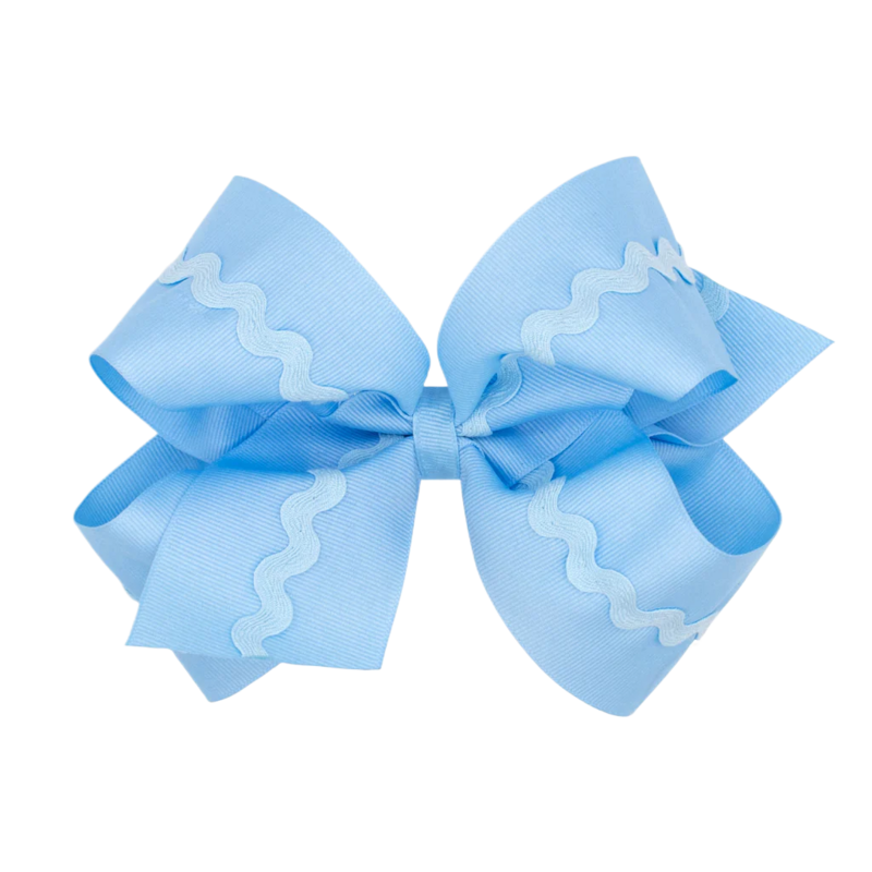 Wee Ones Wee Ones King Blue Ric-Ric Trim Bow