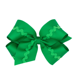 Wee Ones Wee Ones King Green Ric-Rac Trim Bow