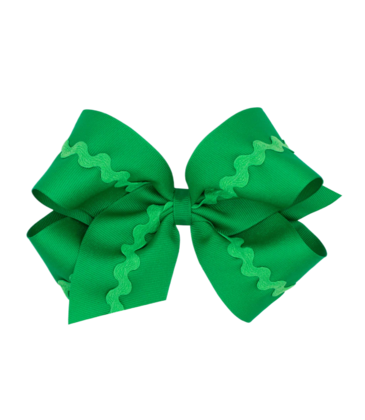 Wee Ones Wee Ones King Green Ric-Rac Trim Bow