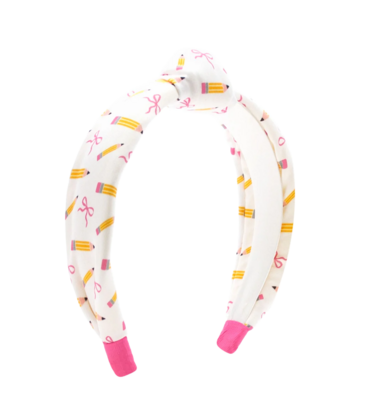 Wee Ones Wee Ones Pencil Print Knot Headband