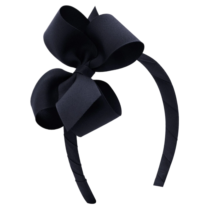 Wee Ones Wee Ones Medium Navy Bow on Headband