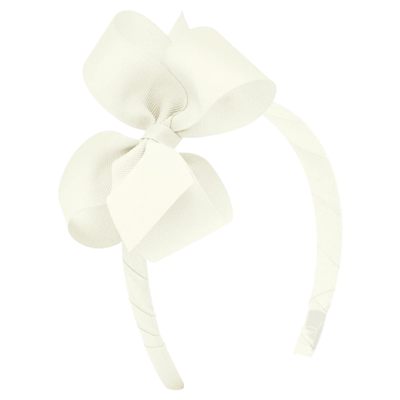 Wee Ones Wee Ones Medium Antique White Bow on Headband