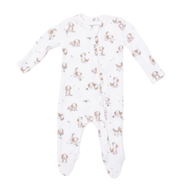 Angel Dear Angel Dear Zipper Footie - Explorer Puppy Blue