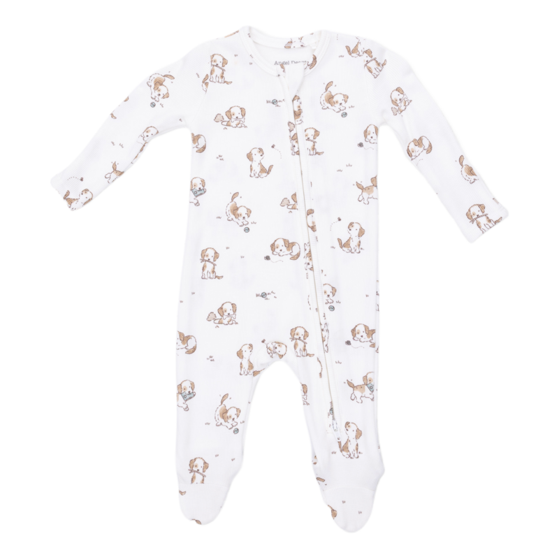 Angel Dear Angel Dear Zipper Footie - Explorer Puppy Blue