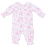 Angel Dear Angel Dear Smocked Romper - Golf Toile Pink