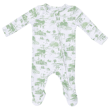 Angel Dear Angel Dear Zipper Footie - Golf Toile Green