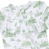 Angel Dear Angel Dear Zipper Footie - Golf Toile Green