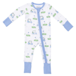 Angel Dear Angel Dear Zipper Romper - Golf Carts Blue