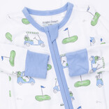 Angel Dear Angel Dear Zipper Romper - Golf Carts Blue