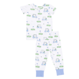 Angel Dear Angel Dear Short Sleeve Loungewear Set - Golf Carts Blue