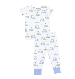 Angel Dear Angel Dear Short Sleeve Loungewear Set - Golf Carts Blue