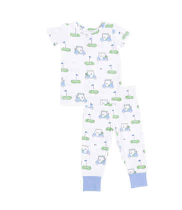 Angel Dear Angel Dear Short Sleeve Loungewear Set - Golf Carts Blue