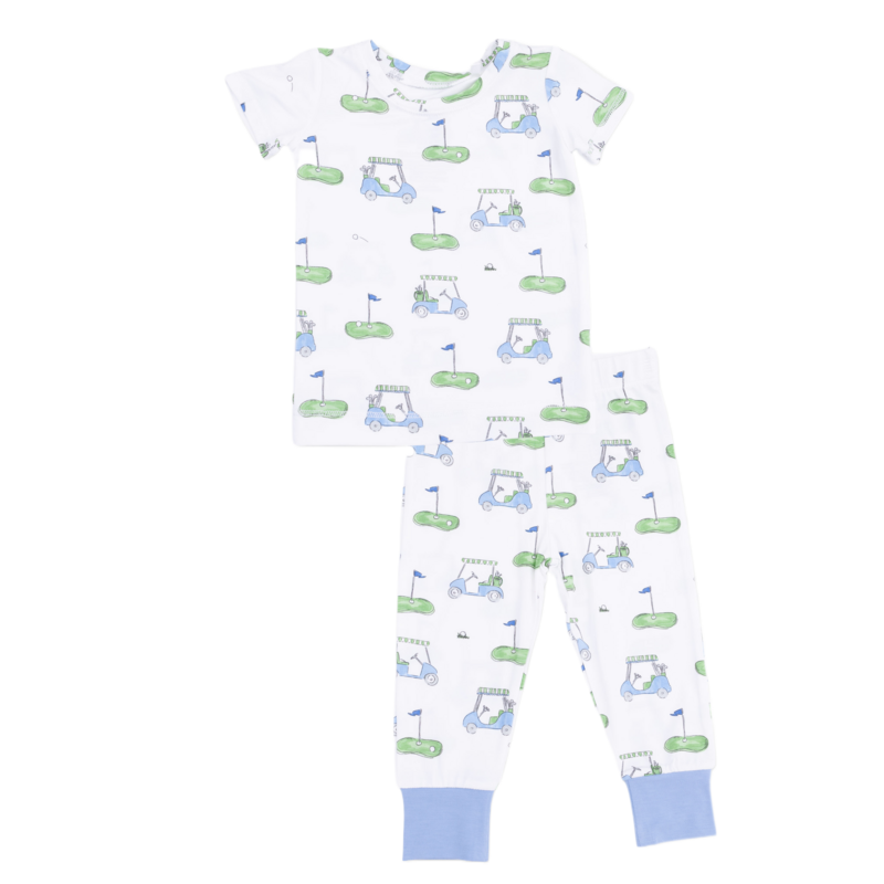 Angel Dear Angel Dear Short Sleeve Loungewear Set - Golf Carts Blue