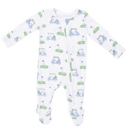 Angel Dear Angel Dear Zipper Footie - Golf Carts Blue