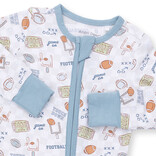 Angel Dear Angel Dear Zipper Romper - Football Check