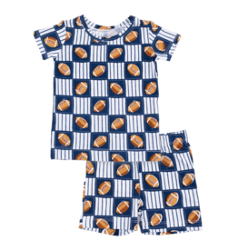 Angel Dear Angel Dear Loungewear Short Set - Football Patchwork