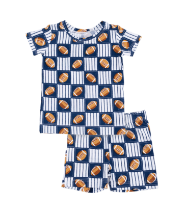 Angel Dear Angel Dear Loungewear Short Set - Football Patchwork