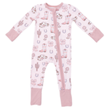 Angel Dear Angel Dear Zipper Romper - Cowgirl Boots & Bows