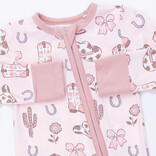 Angel Dear Angel Dear Zipper Romper - Cowgirl Boots & Bows