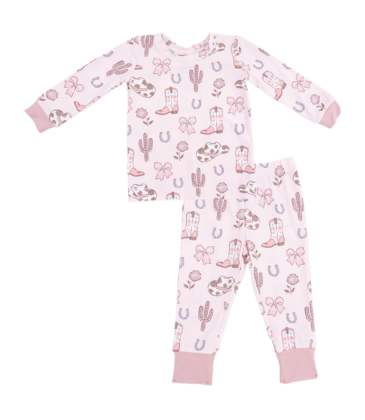 Angel Dear Angel Dear Loungewear Set - Cowgirl Boots & Bows