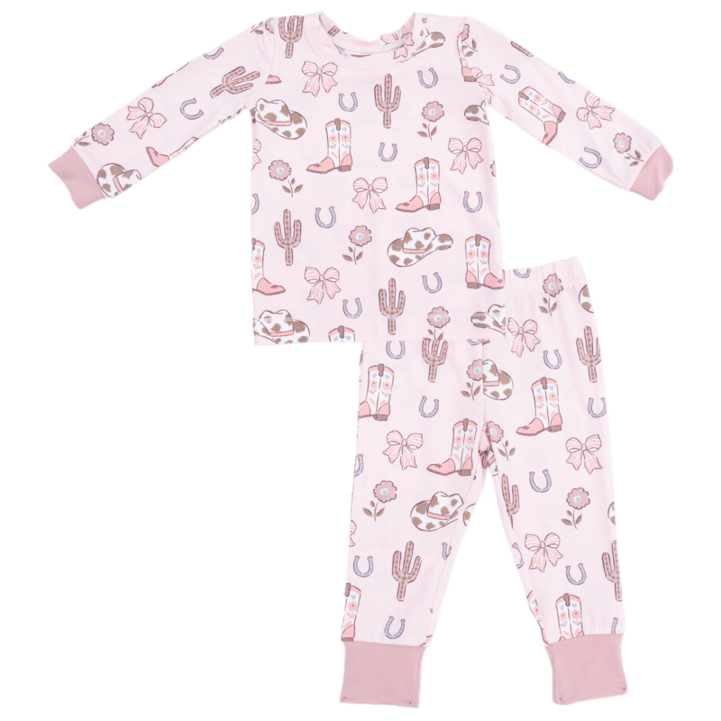 Angel Dear Angel Dear Loungewear Set - Cowgirl Boots & Bows